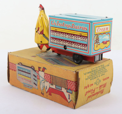 A Welsotoys Tinplate Clockwork Mechnical Milk Float - 2