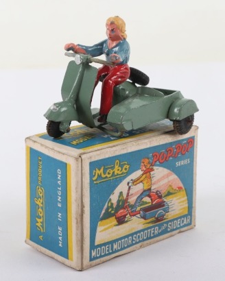 Rare Moko Matchbox Pop Pop Series Model Motor Scooter and Sidecar