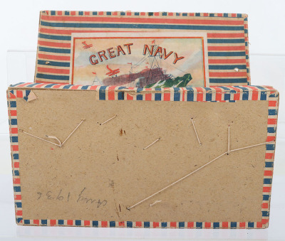 Boxed tinplate and wooden Great Navy set, Japanese 1936 - 4