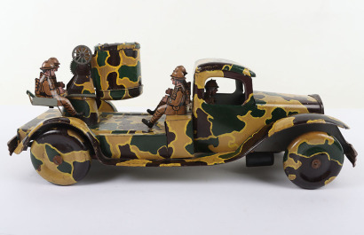 Large Mettoy tinplate clockwork Army Lorry with battery operated Searchlight, 1940