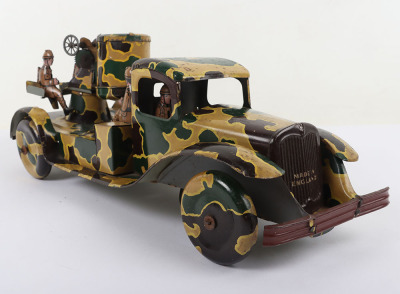 Large Mettoy tinplate clockwork Army Lorry with battery operated Searchlight, 1940 - 2