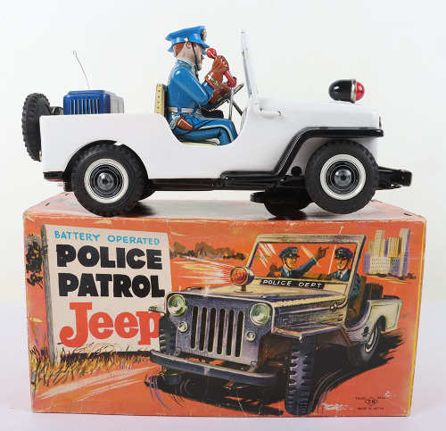 Boxed TN (Nomura) battery operated Police Patrol Jeep