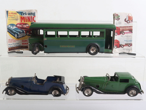 Tri-ang Minic Green Line Bus and Cars