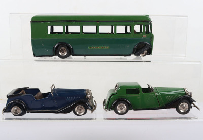 Tri-ang Minic Green Line Bus and Cars - 2