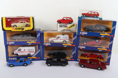 Seven Vintage Blue Boxed Corgi Toys