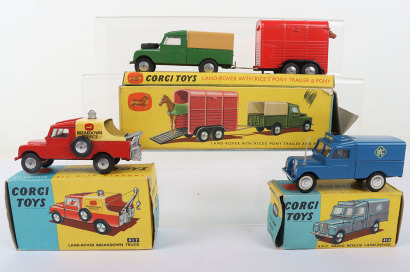 Three Vintage Corgi Toys Land Rover Models