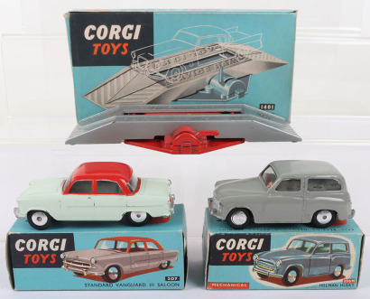 Three Vintage Early Blue Box Corgi Toys