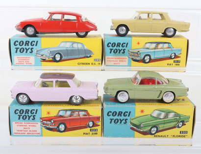 Four Vintage Corgi Toys European Cars