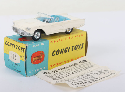Vintage Corgi Toys 215 Ford Thunderbird Open Sports
