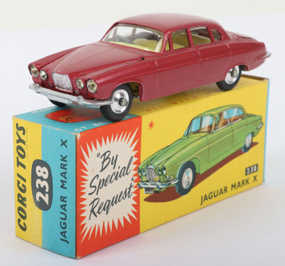 Vintage Corgi Toys 238 Jaguar Mark X Saloon, metallic cerise body