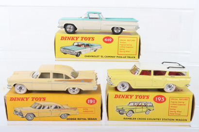 Three Dinky Toys USA Boxed Cars