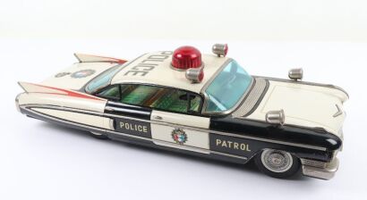 Scarce Yonezawa (Japan) Large Caddillac Eldorado Police Patrol Tinplate Battery Operated Car