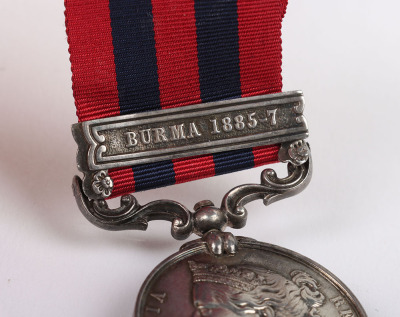 Indian General Service Medal for the Third Burmese War to a Recipient in the Royal Welch Fusiliers who Died Whilst Still Serving in 1892 - 3