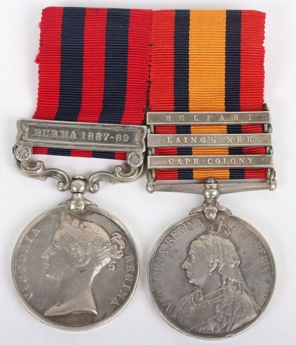 Victorian Pair of Medals to the Leicestershire Regiment