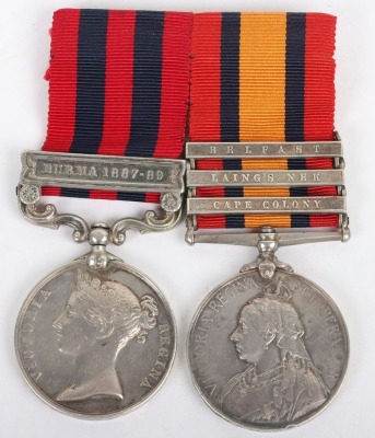 Victorian Pair of Medals to the Leicestershire Regiment