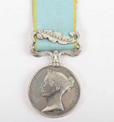Crimea Medal to a Recipient in the 8th (Kings Royal Irish) Hussars Who Was Later Discharged Medically Unfit Due to Pulmonary Consumption