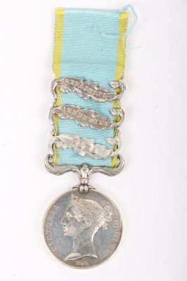 Crimea Campaign Medal to a Recipient in the 49th (Princess Charlotte of Wales&rsquo;s) (Hertfordshire Regiment) Who Was Killed in Action in the Attack on the Quarries at Sebastopol