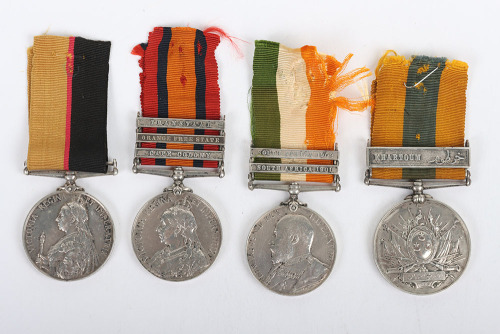 Victorian Campaign Medal Group of Four to a Recipient in the Northumberland Fusiliers who had the Misfortune to be Taken Prisoner of War and Later Died of Disease During the Second Boer War