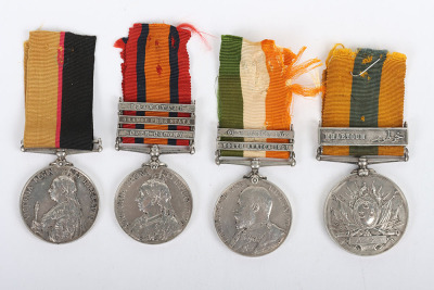 Victorian Campaign Medal Group of Four to a Recipient in the Northumberland Fusiliers who had the Misfortune to be Taken Prisoner of War and Later Died of Disease During the Second Boer War