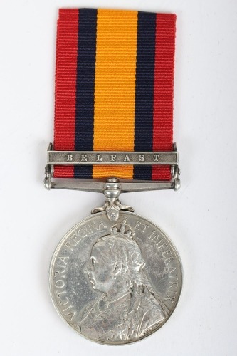 A Scarce Cavalry Queens South Africa Medal with a Single Belfast Clasp, 10th Hussars