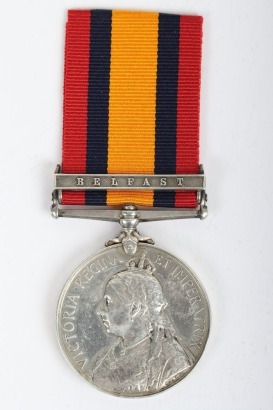 A Scarce Cavalry Queens South Africa Medal with a Single Belfast Clasp, 10th Hussars