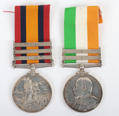 Boer War Campaign Medal Pair to the 7th Dragoon Guards