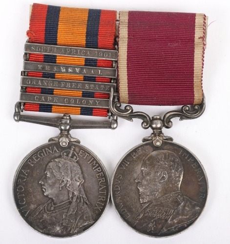 A Second Boer War Long Service Pair of Medals to the Western Division Royal Garrison Artillery