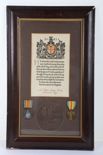 A Great War July 1918 Killed in Action Medal Grouping to the 15th (Hampshire Yeomanry) Battalion Hampshire Regiment