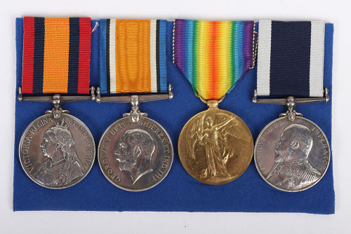 Royal Navy Long Service Medal Group of Four Covering Service in the Second Boer War and Great War