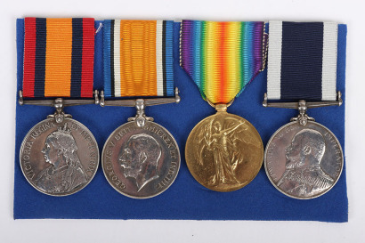 Royal Navy Long Service Medal Group of Four Covering Service in the Second Boer War and Great War
