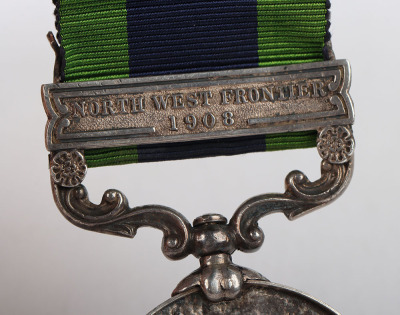 India General Service Medal for Service on the North West Frontier in 1908 to a Recipient who was Killed in Action During the Great War - 3