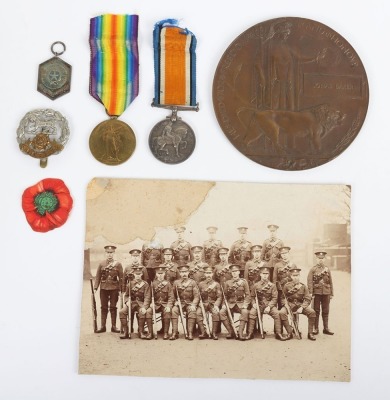 September 1914 Died of Wounds Medal Pair and Memorial Plaque to the Hampshire Regiment
