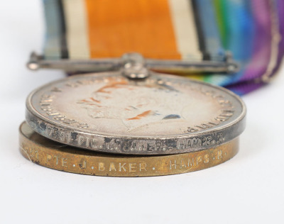 September 1914 Died of Wounds Medal Pair and Memorial Plaque to the Hampshire Regiment - 6