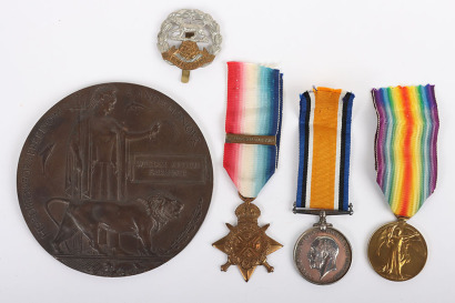 November 1914 Killed in Action 1914 Star Medal Trio and Memorial Plaque Group to the Hampshire Regiment