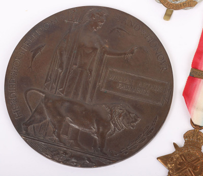 November 1914 Killed in Action 1914 Star Medal Trio and Memorial Plaque Group to the Hampshire Regiment - 3