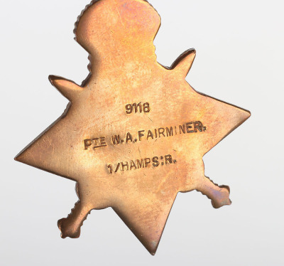November 1914 Killed in Action 1914 Star Medal Trio and Memorial Plaque Group to the Hampshire Regiment - 6
