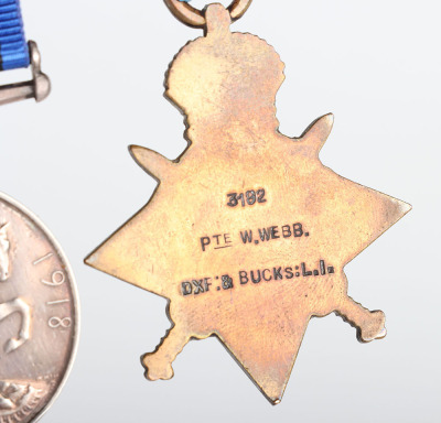 March 1918 German Spring Offensive Killed in Action Medal Trio to the Oxfordshire and Buckinghamshire Light Infantry - 3