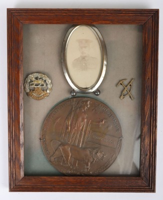 Great War Memorial Plaque to a Recipient in the 11th Battalion (Pioneers) Hampshire Regiment