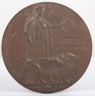 A Great War Memorial Plaque to a 2nd Lieutenant in the Hampshire Regiment who Died of Wounds in July 1916