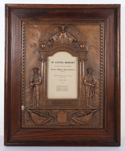 Framed Private Issue Memorial Scroll for a Soldier in the 2nd/5th Hampshire Regiment