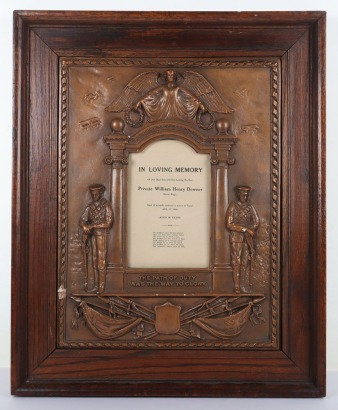 Framed Private Issue Memorial Scroll for a Soldier in the 2nd/5th Hampshire Regiment