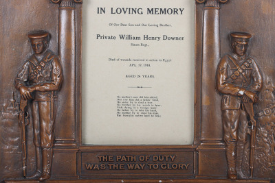Framed Private Issue Memorial Scroll for a Soldier in the 2nd/5th Hampshire Regiment - 2