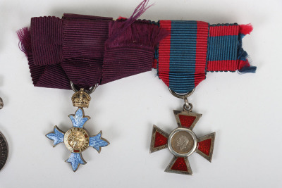 Miniature Order of the British Empire Civil Division CBE and Royal Red Cross Decoration Pair - 5
