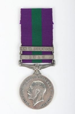 Scarce Two Clasp General Service Medal to the Tank Corps