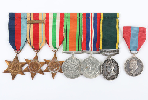 Second World War 8th Army Militia Long Service Medal Group of Seven