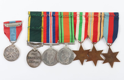 Second World War 8th Army Militia Long Service Medal Group of Seven - 7
