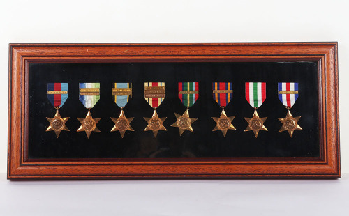 Framed Display of WW2 British Campaign Stars