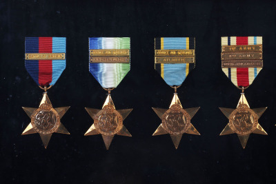 Framed Display of WW2 British Campaign Stars - 2