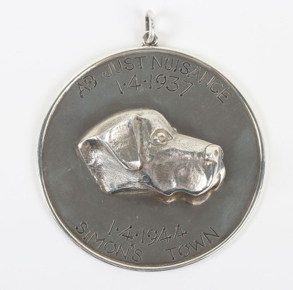 An Interesting Silver Commemorative Medal for Able Seaman Just Nuisance, the Only Dog to be Officially Enlisted in the Royal Navy