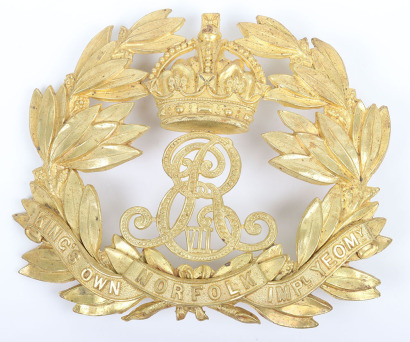 Edward VII Kings Own Norfolk Imperial Yeomanry Helmet Plate